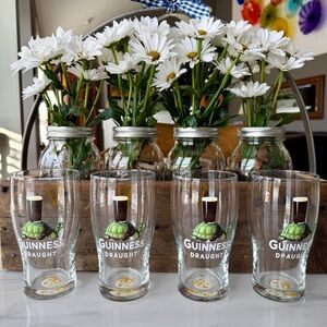 Guinness•Set of 4•Vintage Gilroy Tortoise~Harp Pint Glasses•EUC•Special Edition🪉